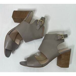 Cole Haan Gray Kathlyn Booties Peep Toe Block Heel Size 10B
